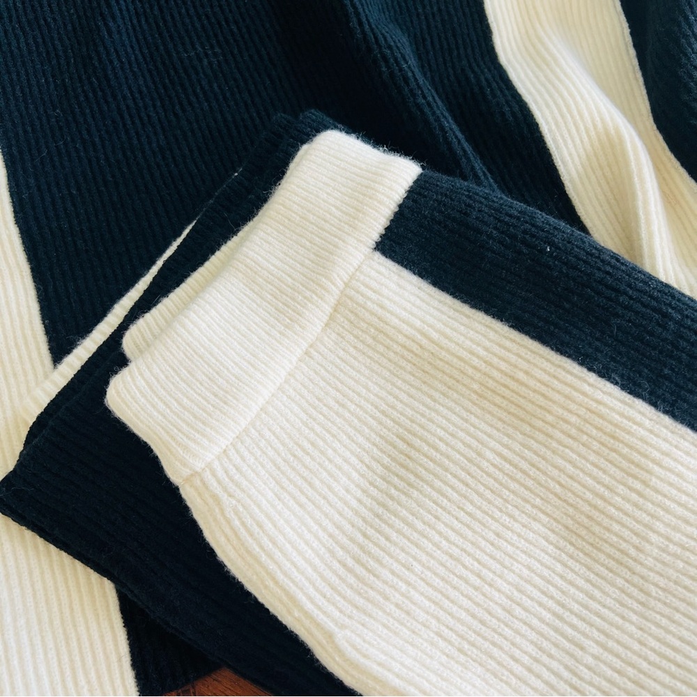 COMMENSE Miss Paris Stripe Two Piece Knit Skirt Set, Black White Size M - Picture 5 of 9